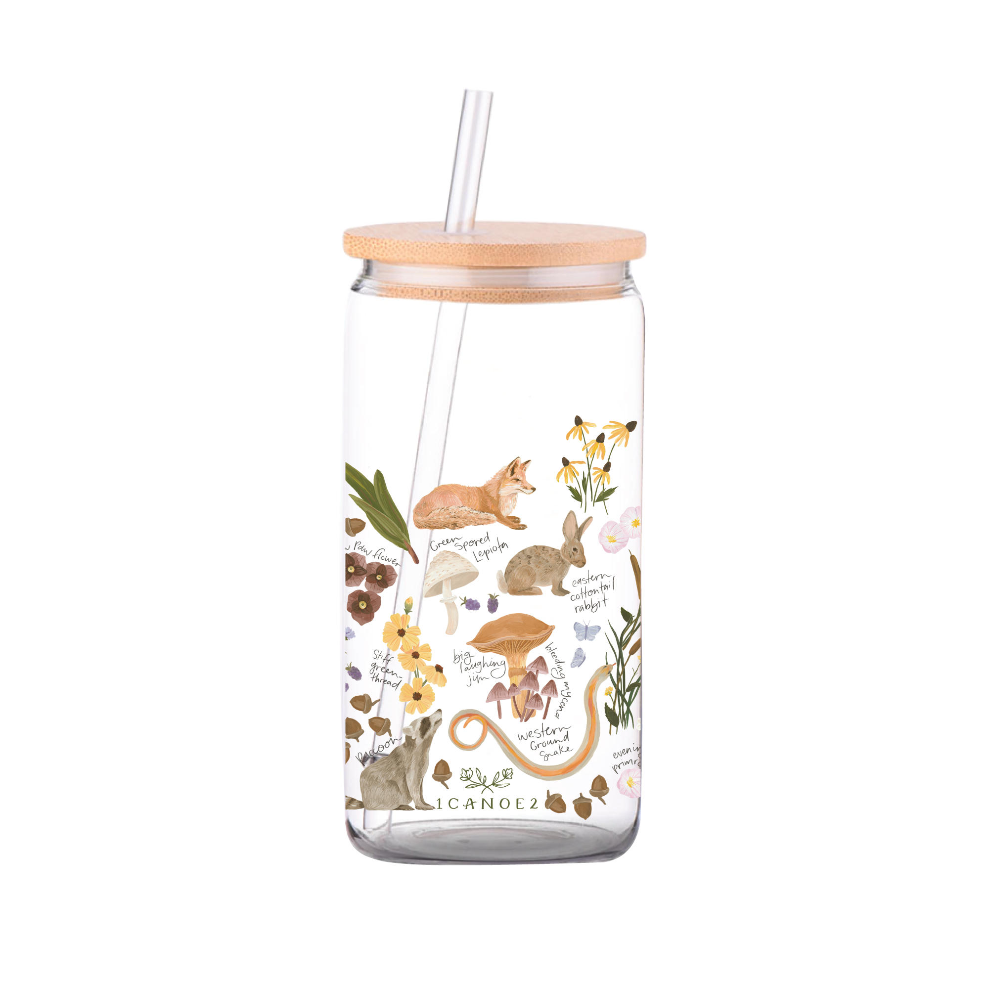 Flora & Fauna Glass Tumbler
